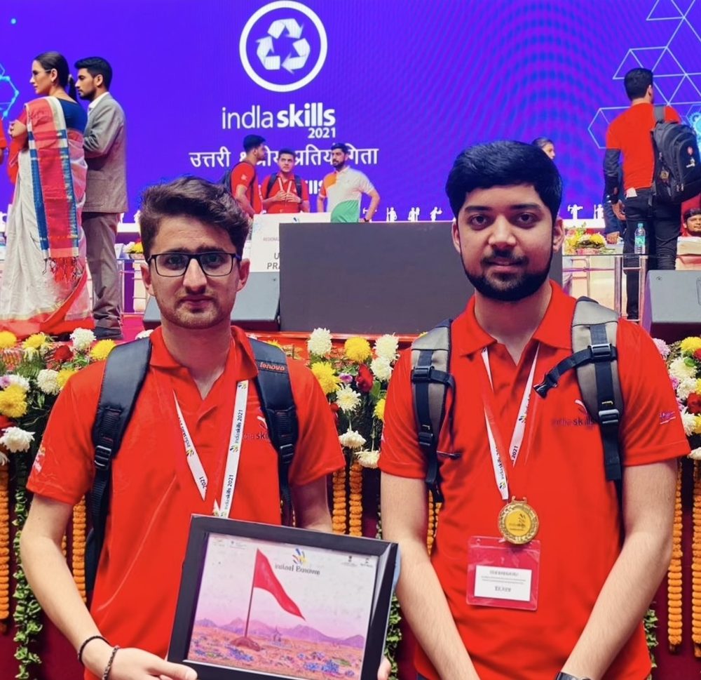 Nidhanshu Sharma at the 2021 India Skills national competition, where he represented Chandigarh